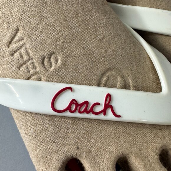 Authentic Coach Kali Jelly/Popular Nautical Striped Sz. 7B Flip Flops - Picture 3 of 11